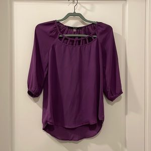 Modcloth purple blouse with cutouts